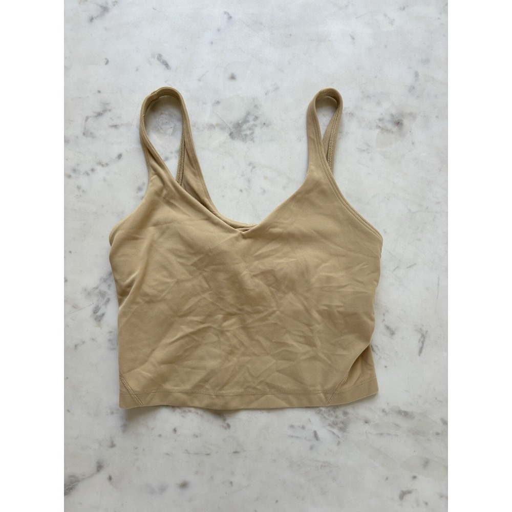 Lululemon Align Brami Crop Tank Prosecco Tan Beige Athleisure Yoga Women Size 2